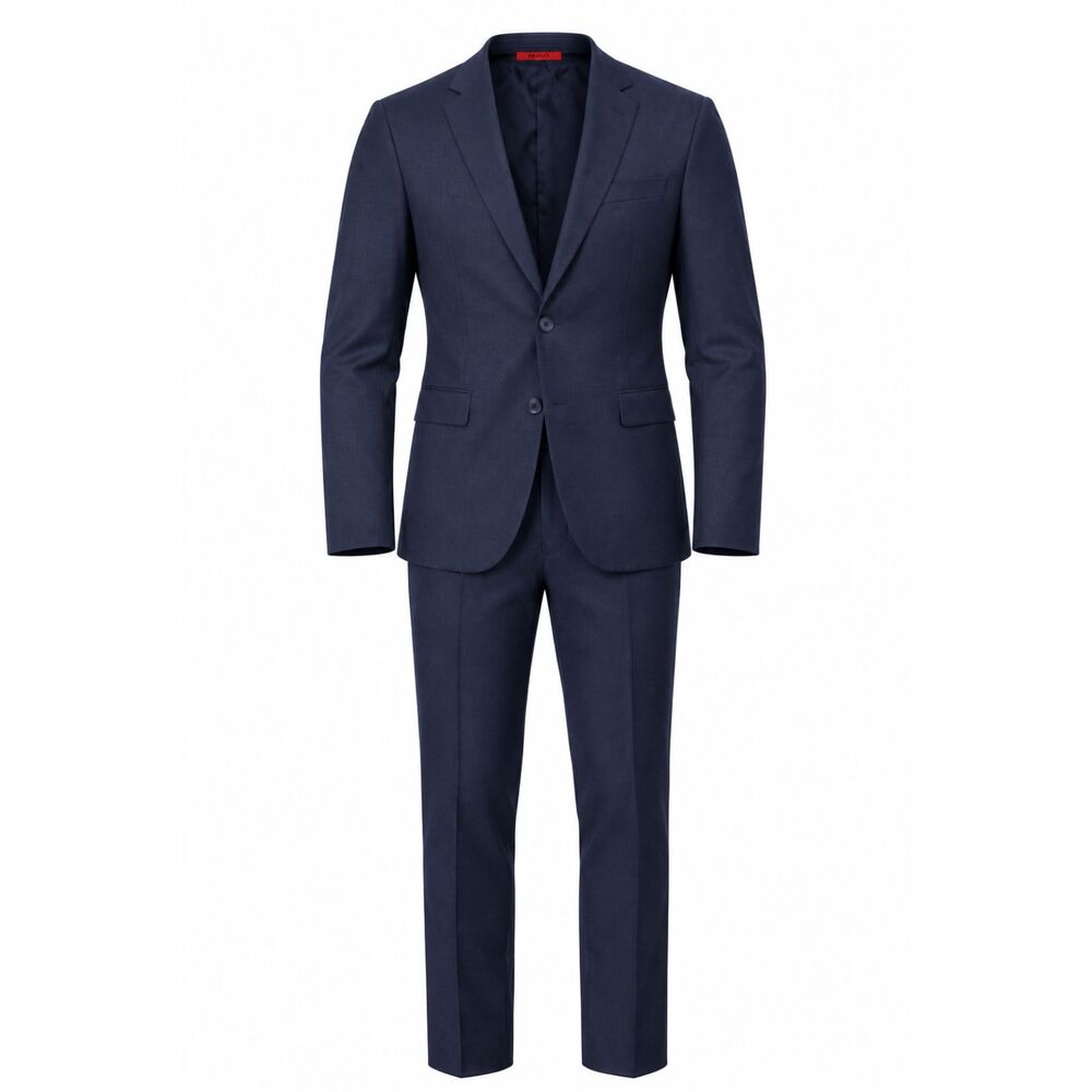 HUGO Hugo Boss Suit Men 42R 32R Supernavy Super120 Wool 2 Piece Jacket Trousers